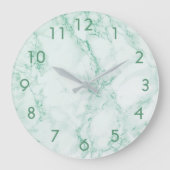 Groene trendy marmer grote klok (Voorkant)