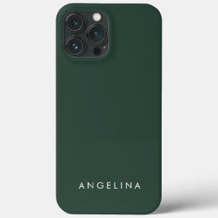 Groene Trendy Modern Minimalist Plain Voeg naam to Case-Mate iPhone Case