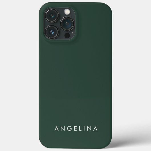 Groene Trendy Modern Minimalist Plain Voeg naam to Case-Mate iPhone Case (Achterkant)