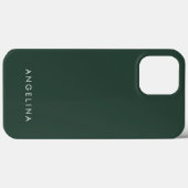 Groene Trendy Modern Minimalist Plain Voeg naam to Case-Mate iPhone Case (Achterkant (horizontaal))