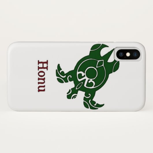 Groene Tribale Zee Turtle on White Case-Mate iPhone Case (Achterkant (horizontaal))