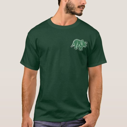 Groene Triceratops Accent Mannen T-Shirt (Voorkant)