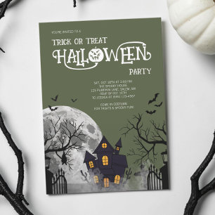 Groene Trick or Treat Kinderen Halloween Kostuum F Kaart