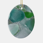 Groene trillingen Groen Zee Glass Keramisch Ornament (Rechts)