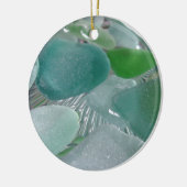 Groene trillingen Groen Zee Glass Keramisch Ornament (Links)