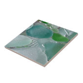 Groene trillingen Groen Zee Glass Tegeltje (Zijkant)