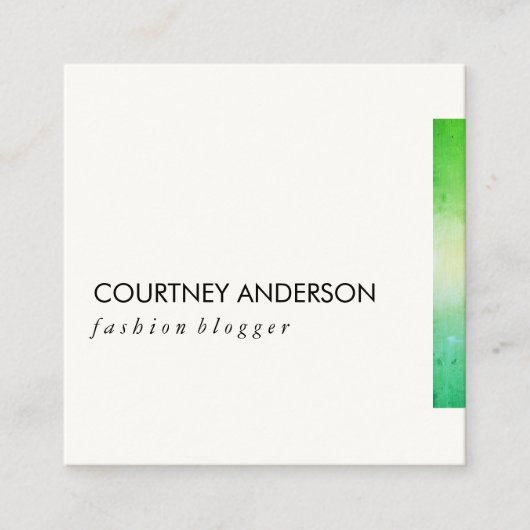 Groene Trim met Vibrant Vierkante Visitekaartje (Voorkant)