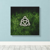 Groene Triquetra Canvas Afdruk (Insitu (Houten vloer))