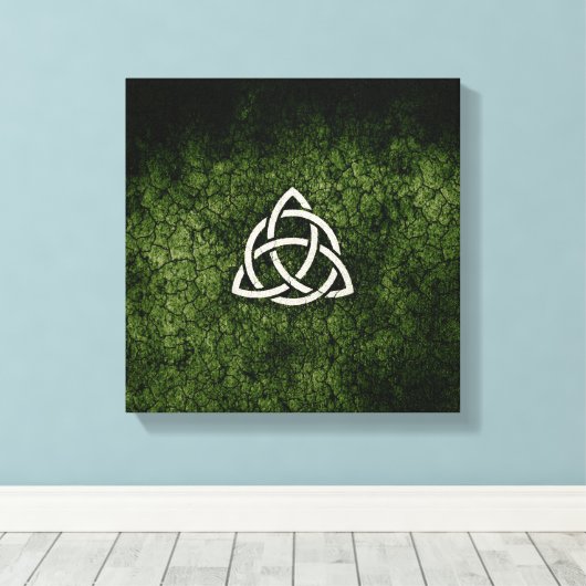 Groene Triquetra Canvas Afdruk (Insitu (Houten vloer))