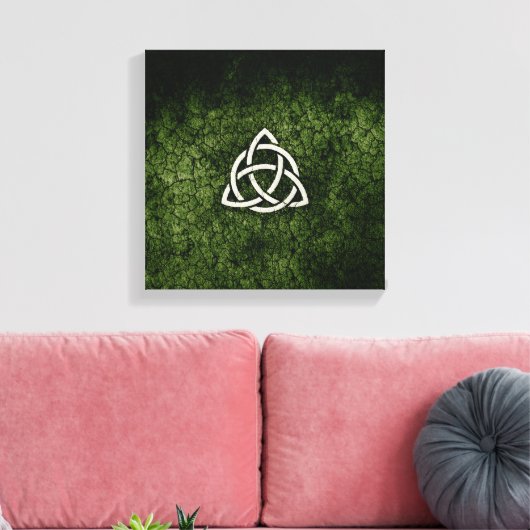 Groene Triquetra Canvas Afdruk (Insitu (Woonkamer))