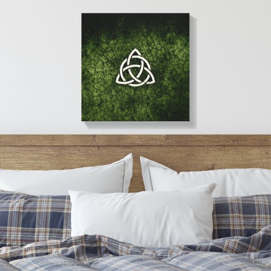 Groene Triquetra Canvas Afdruk (Insitu (Slaapkamer))