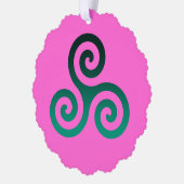 Groene Triskele Diep Roze Ornament Kaart (Links)