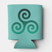 Groene Triskele Oude Keltische Symbool Munt Blikjeskoeler (Achterkant)