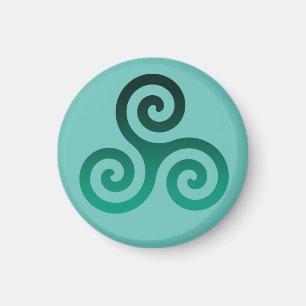 Groene Triskele Oude Keltische Symbool Munt Magneet