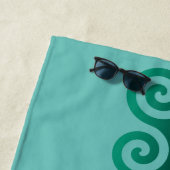 Groene Triskele Oude Keltische Symbool Munt Strandlaken (In situ)