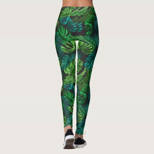 Groene tropen leggings (Achterkant)