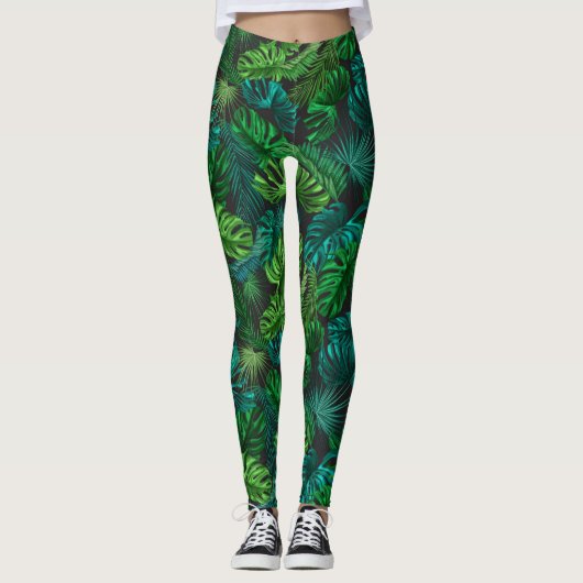 Groene tropen leggings (Voorkant)