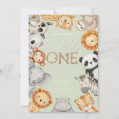 Groene Tropical Wild One Oerwoud Safari Dieren Kaart (Voorkant)