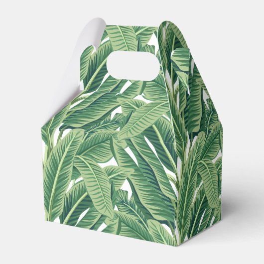 Groene tropische bananenbladeren bedankdoosjes (Achterkant)