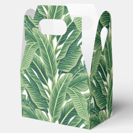 Groene tropische bananenbladeren bedankdoosjes (Geopend)