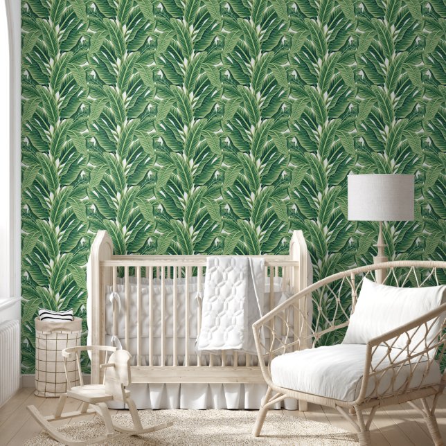 Groene tropische bananenbladeren behang (Kinderen)