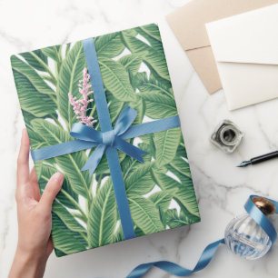 Groene tropische bananenbladeren cadeaupapier