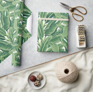 Groene tropische bananenbladeren cadeaupapier