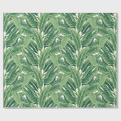 Groene tropische bananenbladeren cadeaupapier (Vlak)