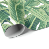 Groene tropische bananenbladeren cadeaupapier (Rol Hoek)