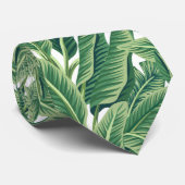 Groene tropische bananenbladeren stropdas (Opgerold)