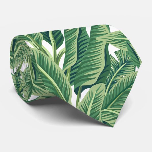 Groene tropische bananenbladeren stropdas (Opgerold)