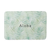Groene tropische bladeren Aloha bruiloft Badmat (Voorkant)