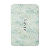 Groene tropische bladeren Aloha bruiloft Badmat (Voorkant Verticaal)