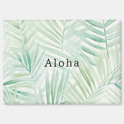 Groene Tropische Bladeren Aloha Magneet (Voorkant)