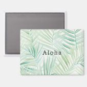 Groene Tropische Bladeren Aloha Magneet (Voorkant / Achterkant)