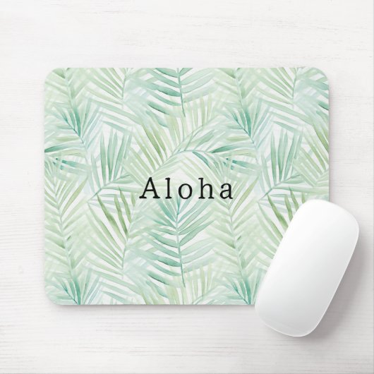 Groene Tropische Bladeren Aloha Muismat (Met muis)