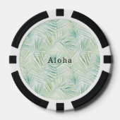 Groene Tropische Bladeren Aloha Poker Chips (Voorkant)