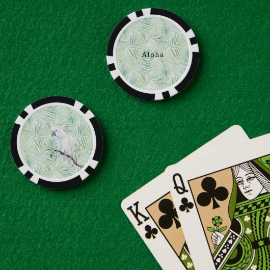 Groene Tropische Bladeren Aloha Poker Chips (Pokertafel (Dubbel))