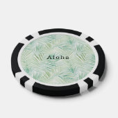 Groene Tropische Bladeren Aloha Poker Chips (Enkel)