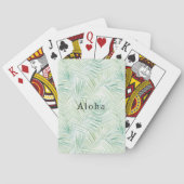 Groene Tropische Bladeren Aloha Pokerkaarten (Achterkant)