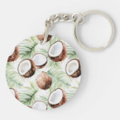 Groene Tropische Bladeren Aloha Sleutelhanger (Achterkant)
