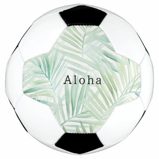 Groene Tropische Bladeren Aloha Voetbal (Voorkant)