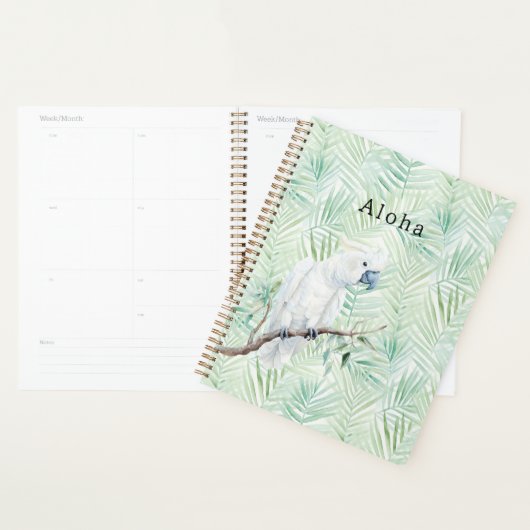 Groene Tropische Bladeren Aloha Vogel Planner (Display)