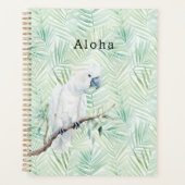 Groene Tropische Bladeren Aloha Vogel Planner (Voorkant)