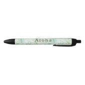 Groene Tropische Bladeren Aloha Zwarte Inkt Pen (Bodem)