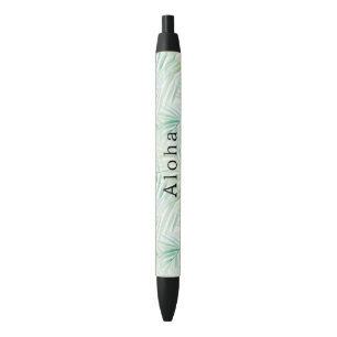 Groene Tropische Bladeren Aloha Zwarte Inkt Pen