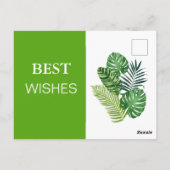 Groene Tropische Bladeren Beste wensen Briefkaart (Achterkant)