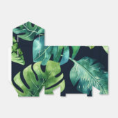 Groene Tropische Bladeren Black Elegant Wedding Fa Bedankdoosjes (Uitgevouwen)