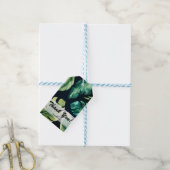 Groene Tropische Bladeren Black Elegant Wedding Fa Cadeaulabel (Met Touw)