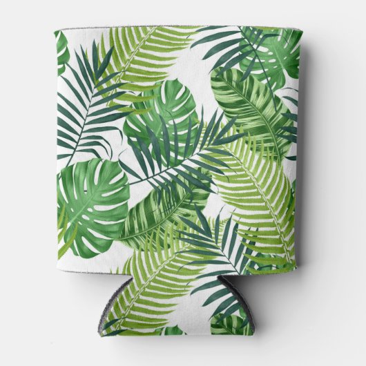 Groene tropische bladeren blikjeskoeler (Voorkant)